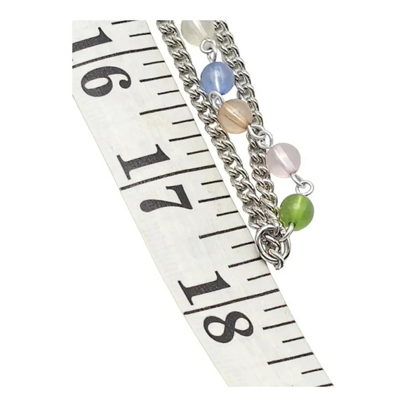 ParkLane Pastel Bead Triple Strands Necklace Silver Tone Vintage - Picture 5 of 5